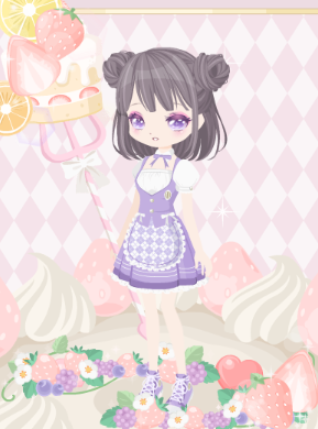 幸せカフェのウェイトレス(紫).png